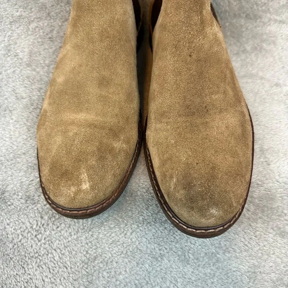 Aiden & Mason Chelsea‎ Boots Mens 10 Taupe Suede Good Pull On Elastic Goring
